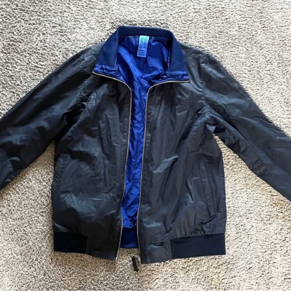 Scotch & Soda Black and Blue Windbreaker
